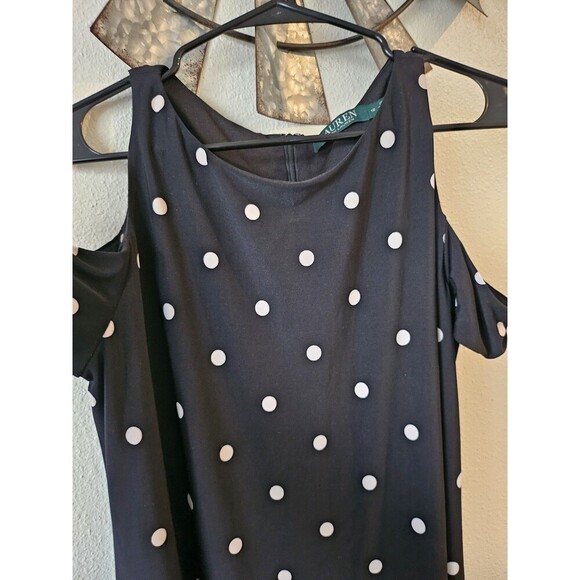 Lauren by Ralph Lauren Women's Polka-Dot Trapeze Jersey Dress Casual  Size 12. - Picture 8 of 11